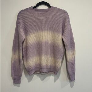 b.young Lavender and Cream Knit Sweater